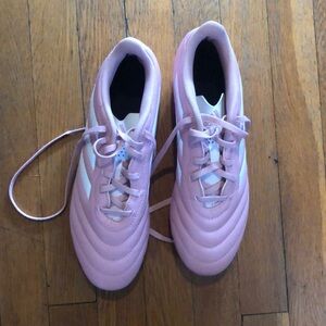 Pink Adidas women’s soccer cleats